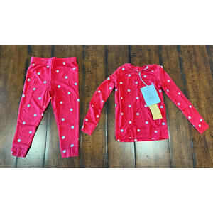 RACHEL PARCELL - Kids Long Sleeve Pajamas, Red Multi Polka Dot, Size 2 MSRP $58